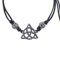 Black Celtic Triquetra Knot Cord Bracelet