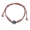 Brown Celtic Shield Knot Cord Bracelet