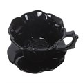 Black Rose Teacup and Saucer