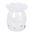 Iridescent White Snowflake Oil Burner and Wax Warmer