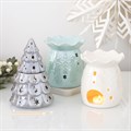 Iridescent White Snowflake Oil Burner and Wax Warmer