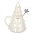 Iridescent Fir Tree Mug and Snowflake Spoon Set
