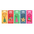 Set of 25 Nostalgic Christmas Keyrings on Display