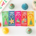 Set of 25 Nostalgic Christmas Keyrings on Display