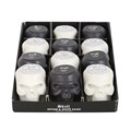 Set of 12 Opium & White Sage Skull Candles in Display