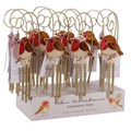 Set of 12 Robin Remembrance Windchime Stakes in Display