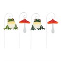 Set of 12 Frog and Toadstool Suncatcher Stakes in Display