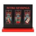 Set of 24 Retro 80s Keyrings on Display