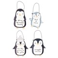 Set of 24 Hanging Penguin Signs on Display