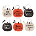 Set of 36 Pumpkin Mini Signs on Display