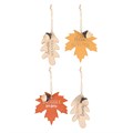 Set of 24 Autumn Leaf Hanging Signs on Display