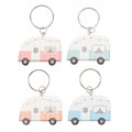 Set of 32 Home from Home Caravan Keyrings on Display