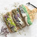 6in Ritual Wand Smudge Stick with White Sage, Abalone and Quartz