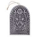 Triple Moonflower Silver Effect Terracotta Plaque