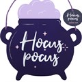Hocus Pocus Cauldron Shaped Hanging Sign