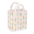 Tulip Print Ceramic Bag-Shaped Flower Vase