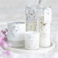 White Butterfly Print Vanilla Tube Candle