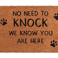 Natural No Need To Knock Dog Doormat