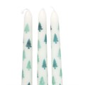 Set of 3 White Fir Tree Taper Candles