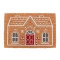 Natural Candy Cane Gingerbread House Doormat