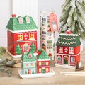 Brûleur d'encens en forme de cône « Maison de Noël rouge »