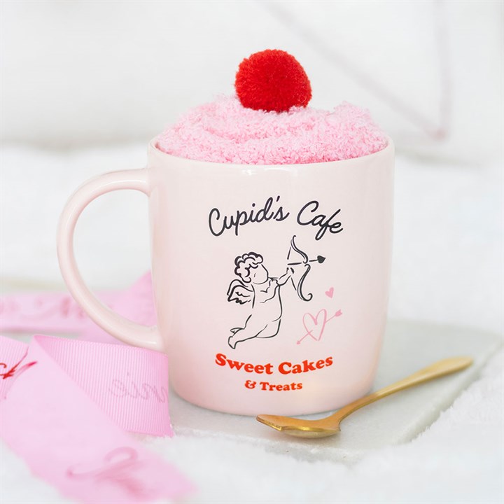 Cupid's Caf� Mug, Spoon and Socks Set