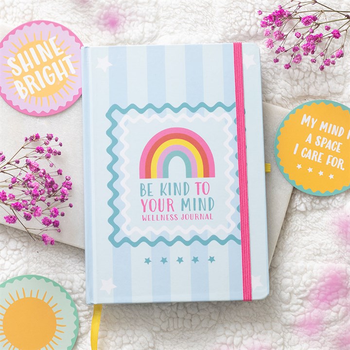 Diario del benessere "Be Kind to Your Mind" in formato A5 con penna al citrino