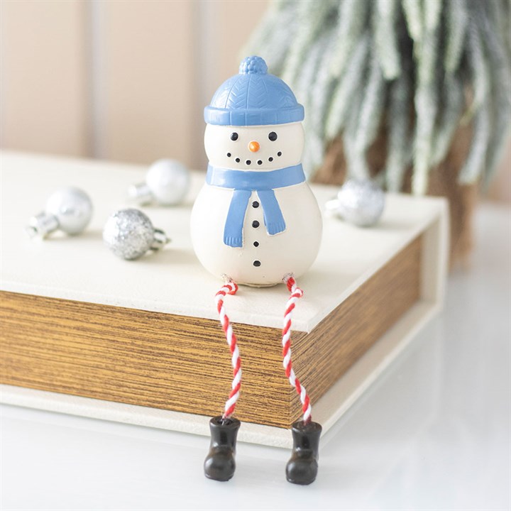 Décoration de Noël « Bonhomme de neige d'hiver » à poser sur une étagère