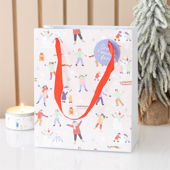 Presentpåse med trycket ”Snow Much Fun”