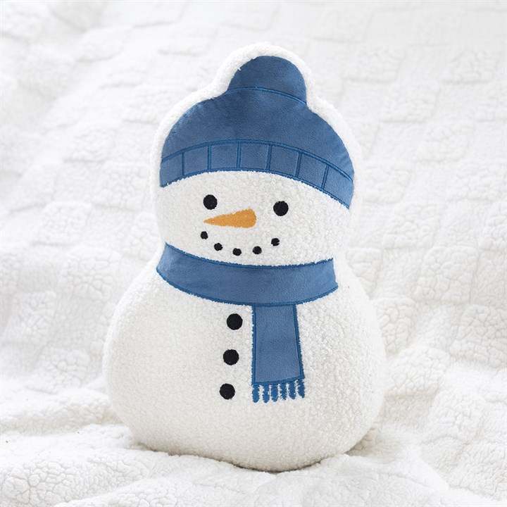 Kussen in de vorm van een sneeuwpop van bouclé