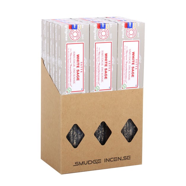 12 confezioni di incenso alla salvia bianca Satya da 25 g