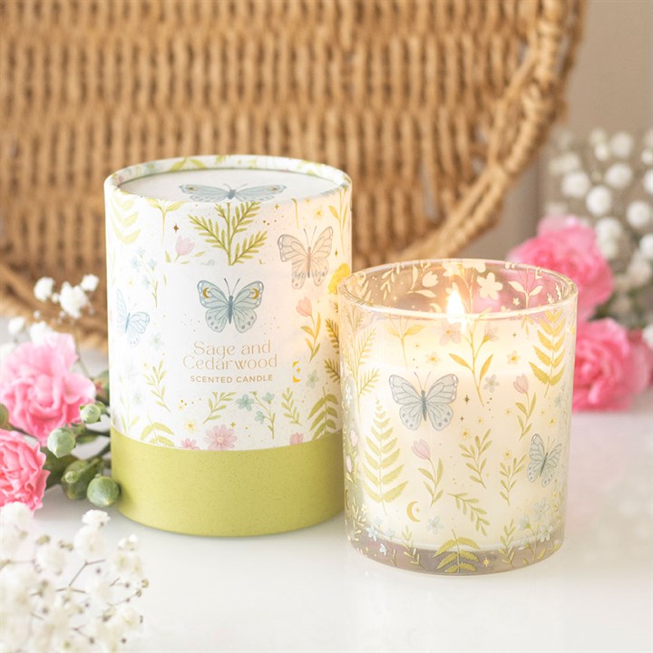 Luna Bloom Butterfly Sage and Cedarwood Candle