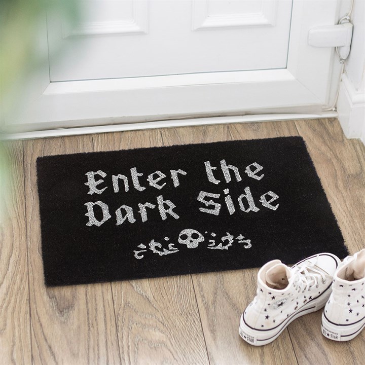 Black Enter The Dark Side Coir Doormat