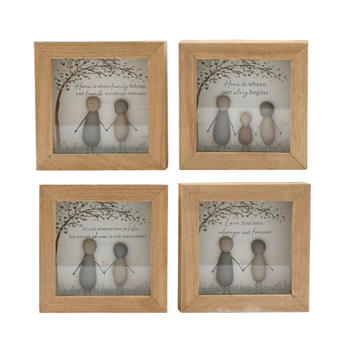 12cm Pebble Love/Home Plaque