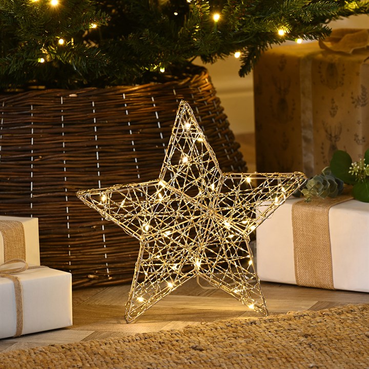 30cm Light-Up Shimmer Star with Timer
