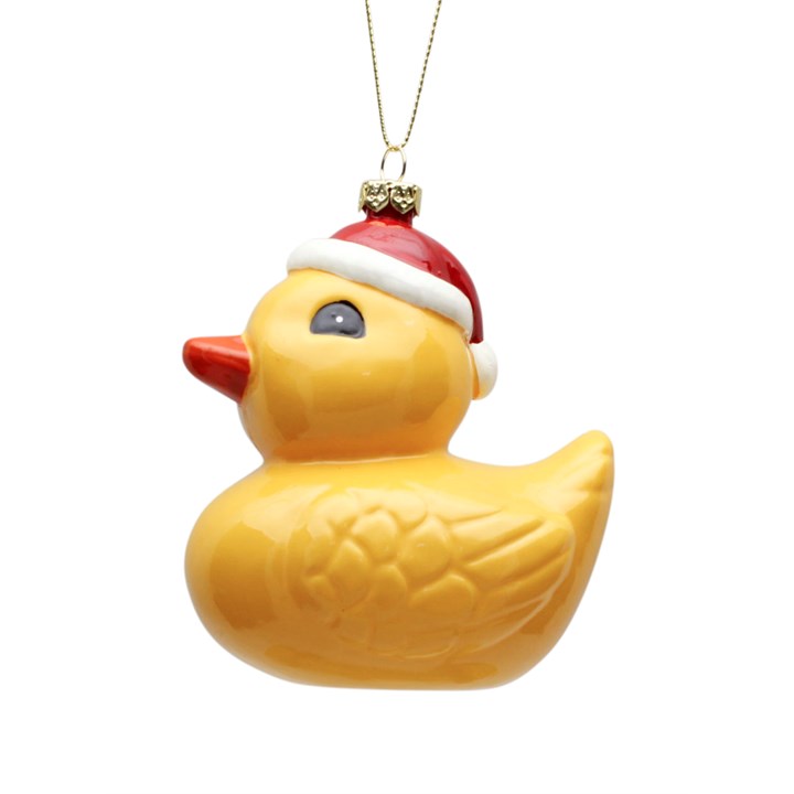 Weihnachts-Ente als Glas-Anhänger