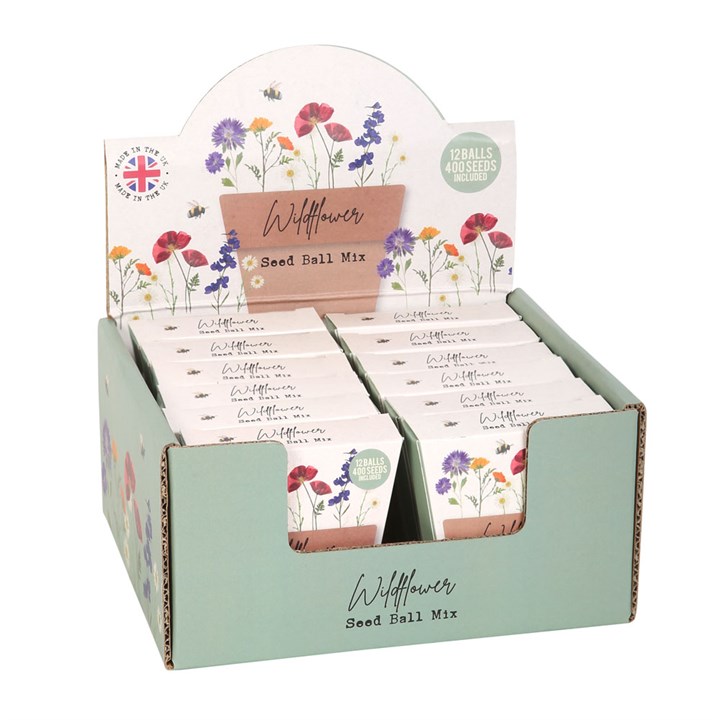 Set of 12 Wildflower Seed Ball Packs in Display