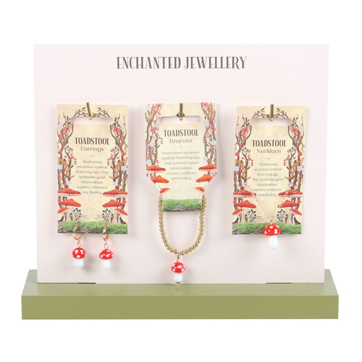 Set of 18 Mushroom Jewellery Pieces on Display