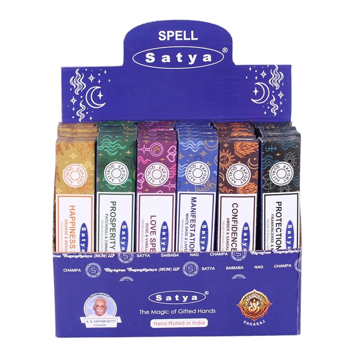 Satya Spell incense wholesale display for larger retail and volume orders