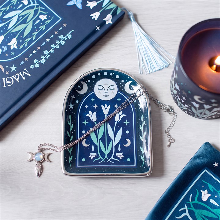 Trinket Dish and Triple Goddess Necklace Gift Set