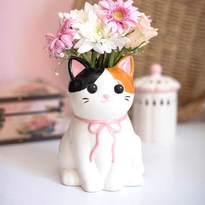 Calico Cat Vase