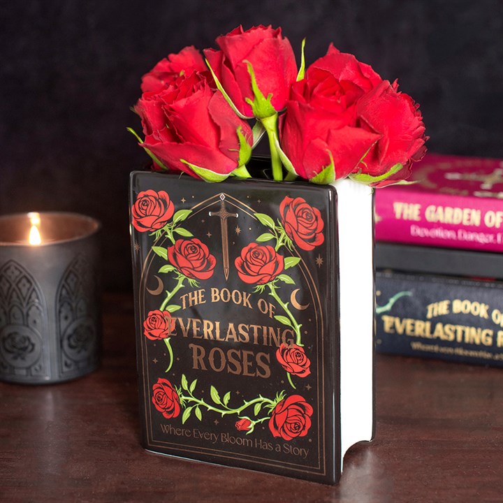 Gothic Rose Book Shaped Vase