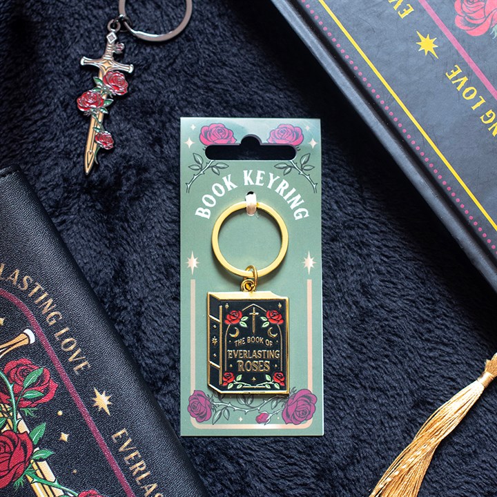 Gothic Rose Book Keyring