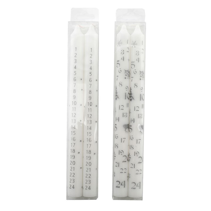Pack of 2 Taper Advent Calendar Candles
