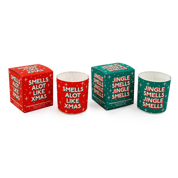 7.5cm Christmas Typography Boxed Candle