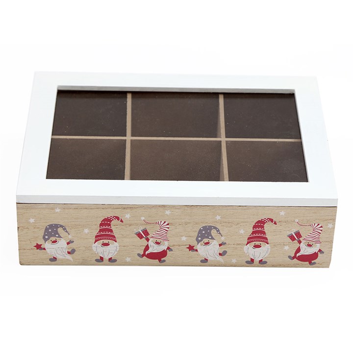 24X17cm Wooden 6-Compartment Gonk Box