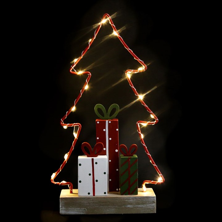 33cm LED Tree with Presents Decoration