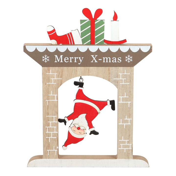 22cm Wooden Falling Santa Christmas Decoration