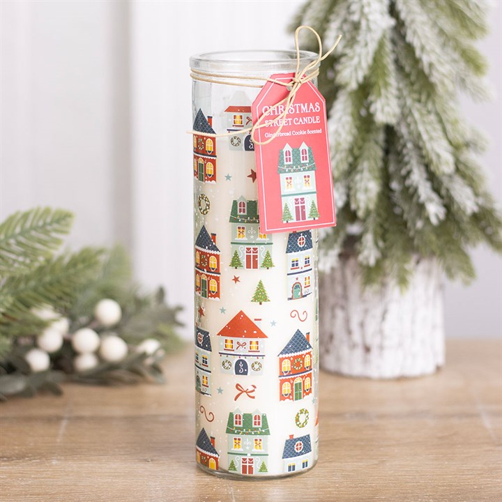 Weihnachtsstraße – Druck – Lebkuchen-Keks-Röhre – Kerze