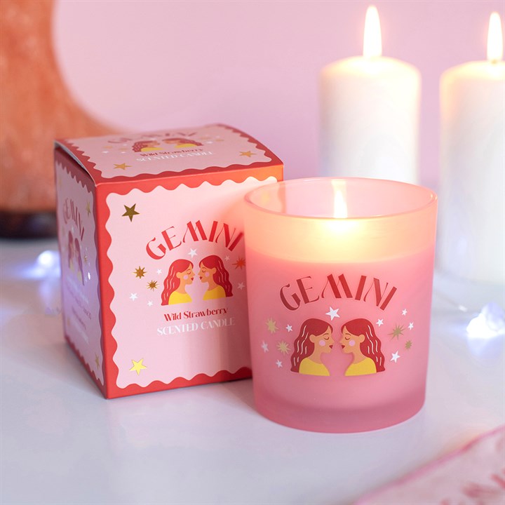 Zodiac Zest Gemini Wild Strawberry Candle